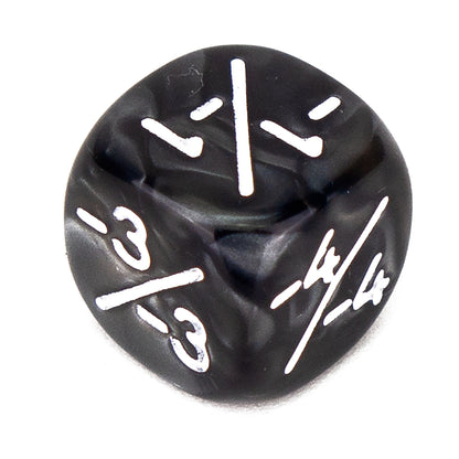 Token Dice x5 - 12mm -/- - Pearl Black (White)