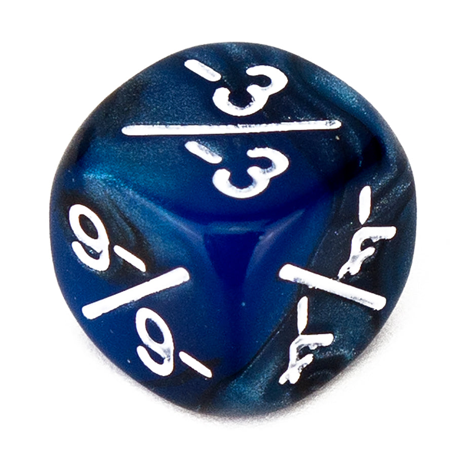 Token Dice x5 - 12mm -/- - Pearl Dark Blue (White)