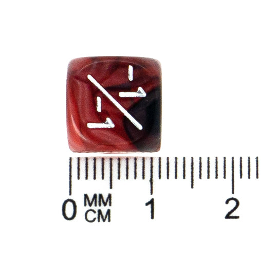 Token Dice x5 - 12mm -/- - Pearl Dark Red (White)