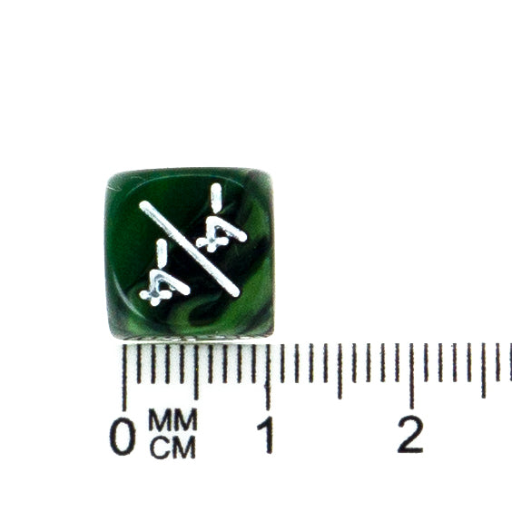 Token Dice x5 - 12mm -/- - Pearl Dark Green (White)