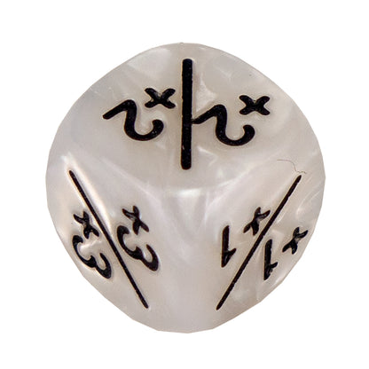 Token Dice x5 - 12mm +/+ - Pearl White (Black)