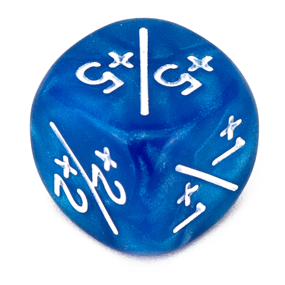 Token Dice x5 - 12mm +/+ - Pearl Blue (White)