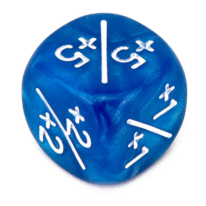 Token Dice x5 - 12mm +/+ - Pearl Blue (White)