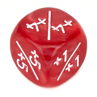 Token Dice x5 - 12mm +/+ - Pearl Red (White)