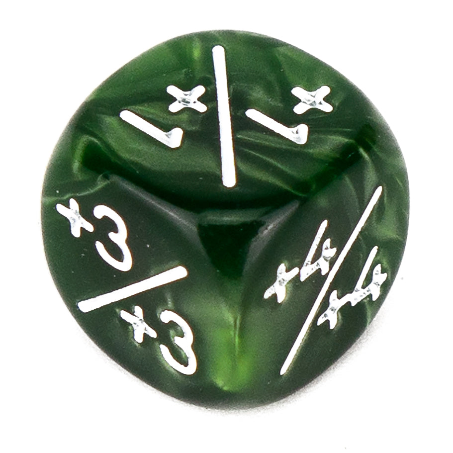 Token Dice x5 - 12mm +/+ - Pearl Green (White)