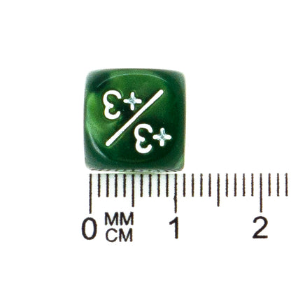 Token Dice x5 - 12mm +/+ - Pearl Green (White)