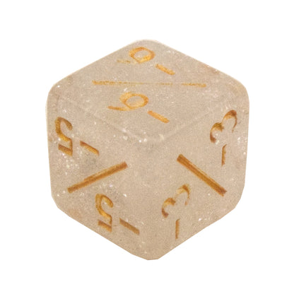 Token Dice x5 - 12mm - Glitter White (Gold) -1/-1