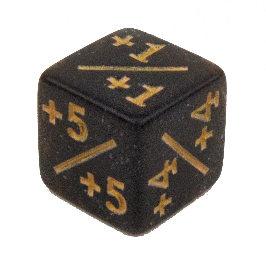 Token Dice x5 - 12mm - Glitter Black (Gold) -1/-1