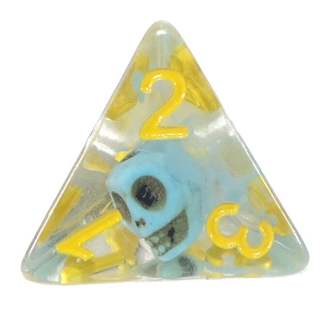 7 Dice Poly Set - SKULL - Terquoise