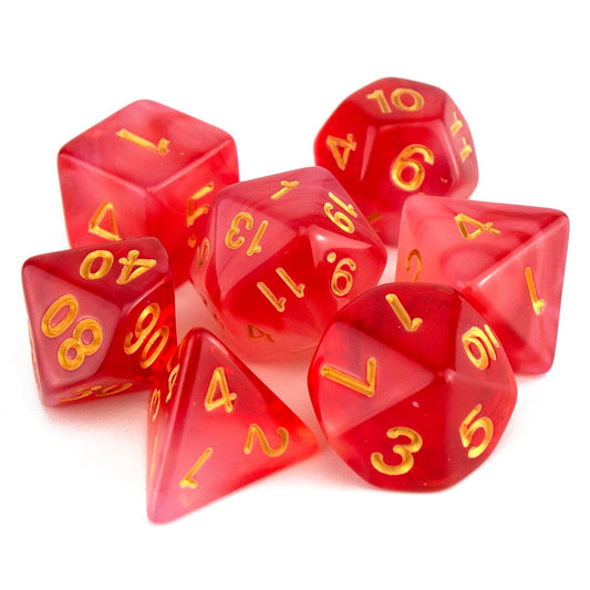 7 Dice Poly Set - Soapstone Red
