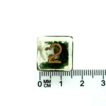 7 Dice Poly Set - SKULL - Green Moss