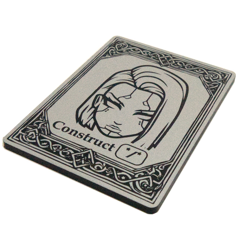 Acrylic Token - Construct */* . - Black (Silver)