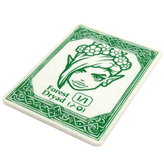 Acrylic Token - Forest Dryad 1/1 - White (Green)