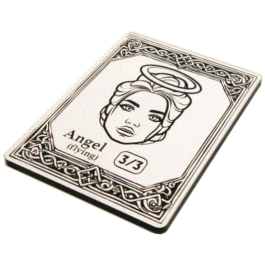 Acrylic Token - Angel 3/3 F - Black (White)