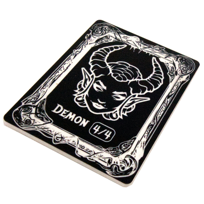 Acrylic Token - Demon 4/4 - White (Black)