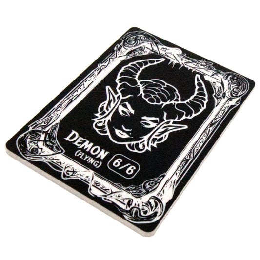 Acrylic Token - Demon 6/6 F - White (Black)