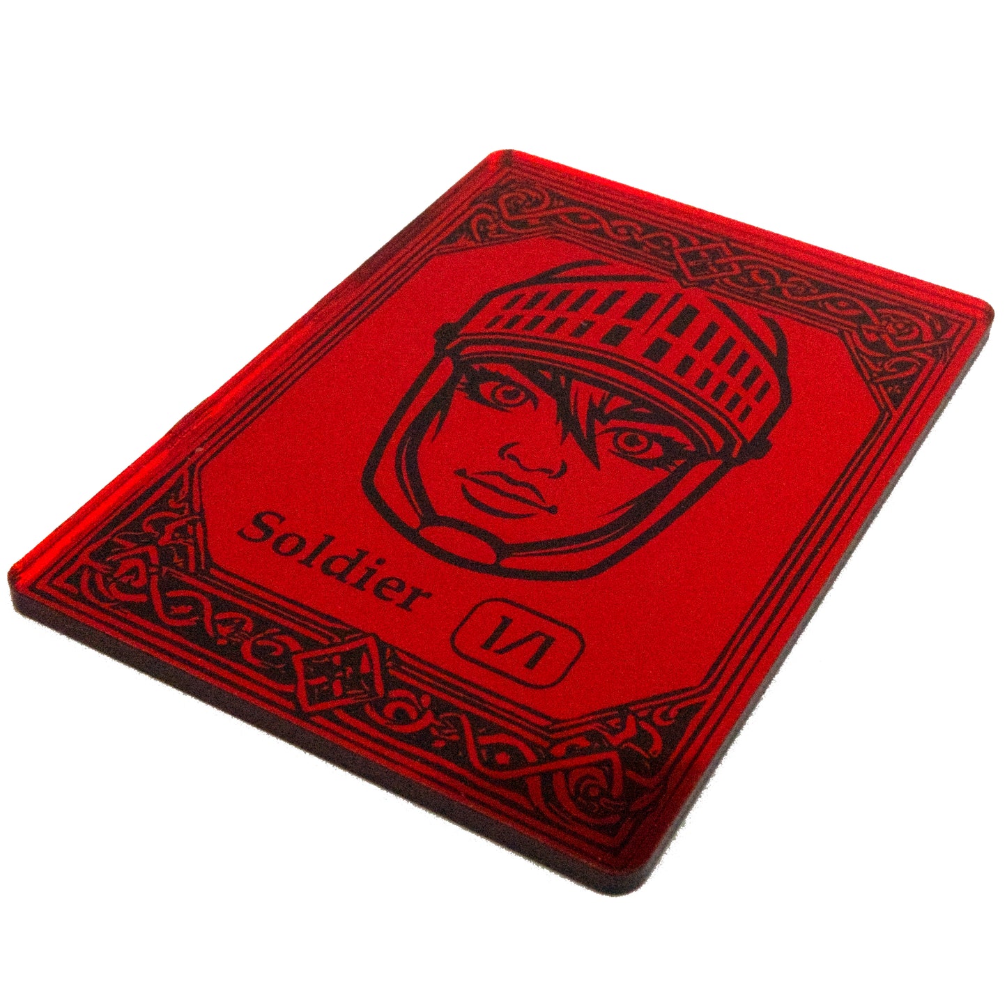 Acrylic Token - Soldier 1/1 - Mirror Red