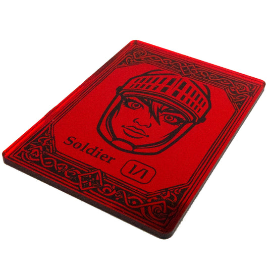 Acrylic Token - Soldier 1/1 - Mirror Red