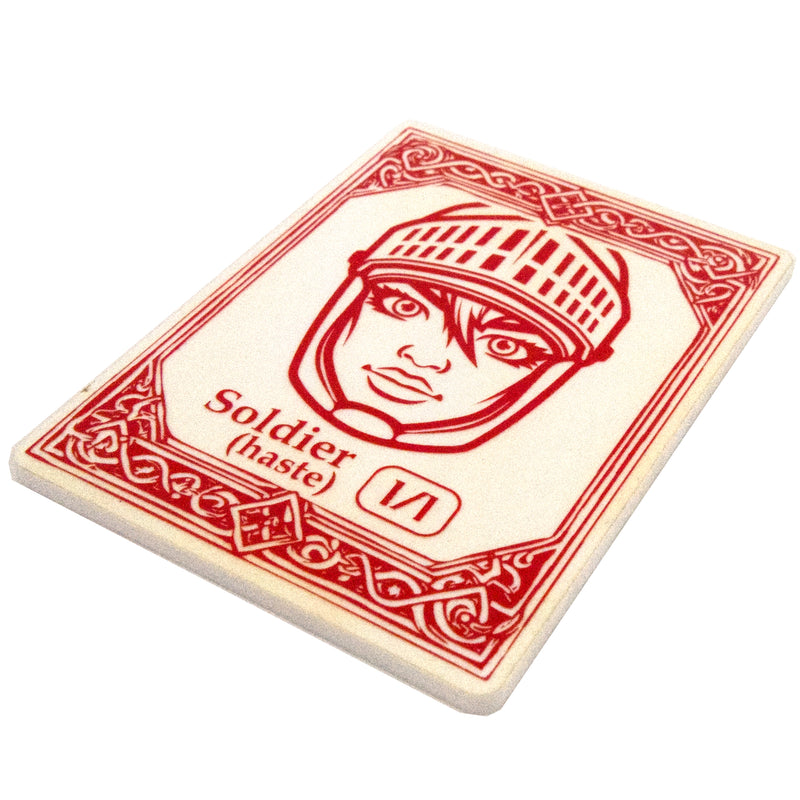Acrylic Token - Soldier 1/1 H - White (Red)