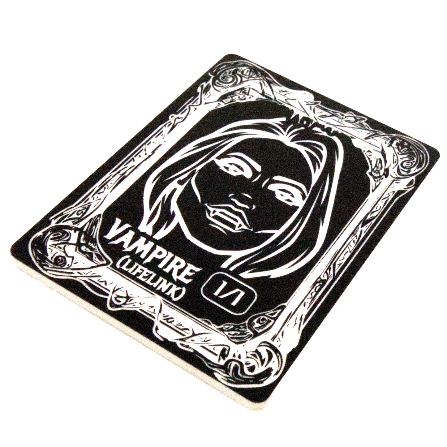 Acrylic Token - Vampire 1/1 L - White (Black)