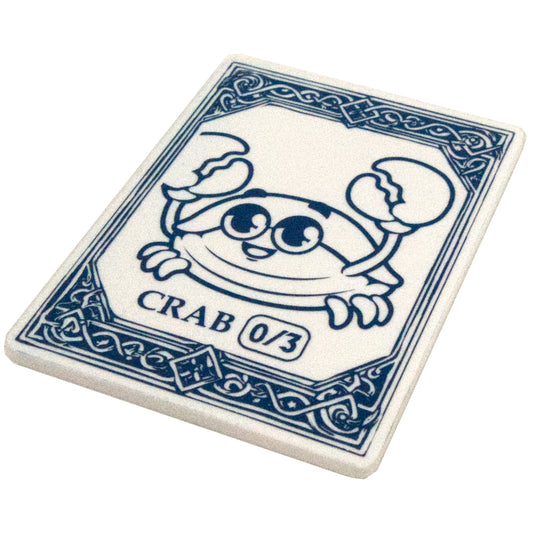 Acrylic Token - Crab 0/3 - White (Blue)