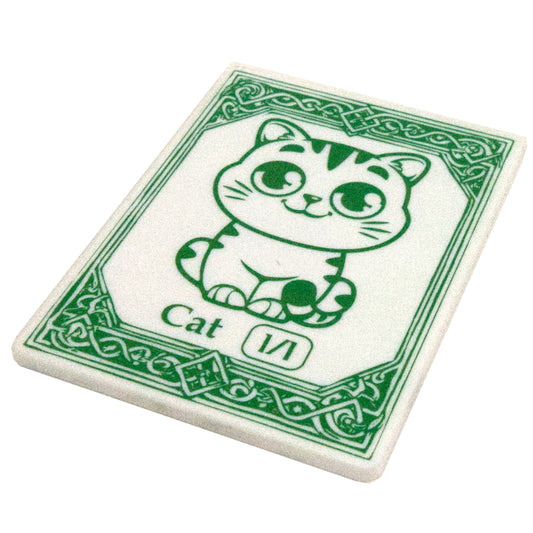 Acrylic Token - Cat 1/1 - White (Green)