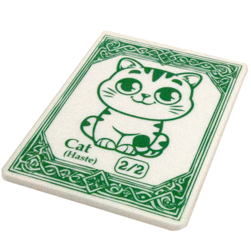Acrylic Token - Cat 2/2 H - White (Green)