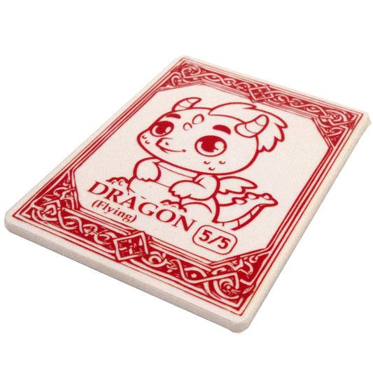 Acrylic Token - Dragon 5/5 F - White (Red)