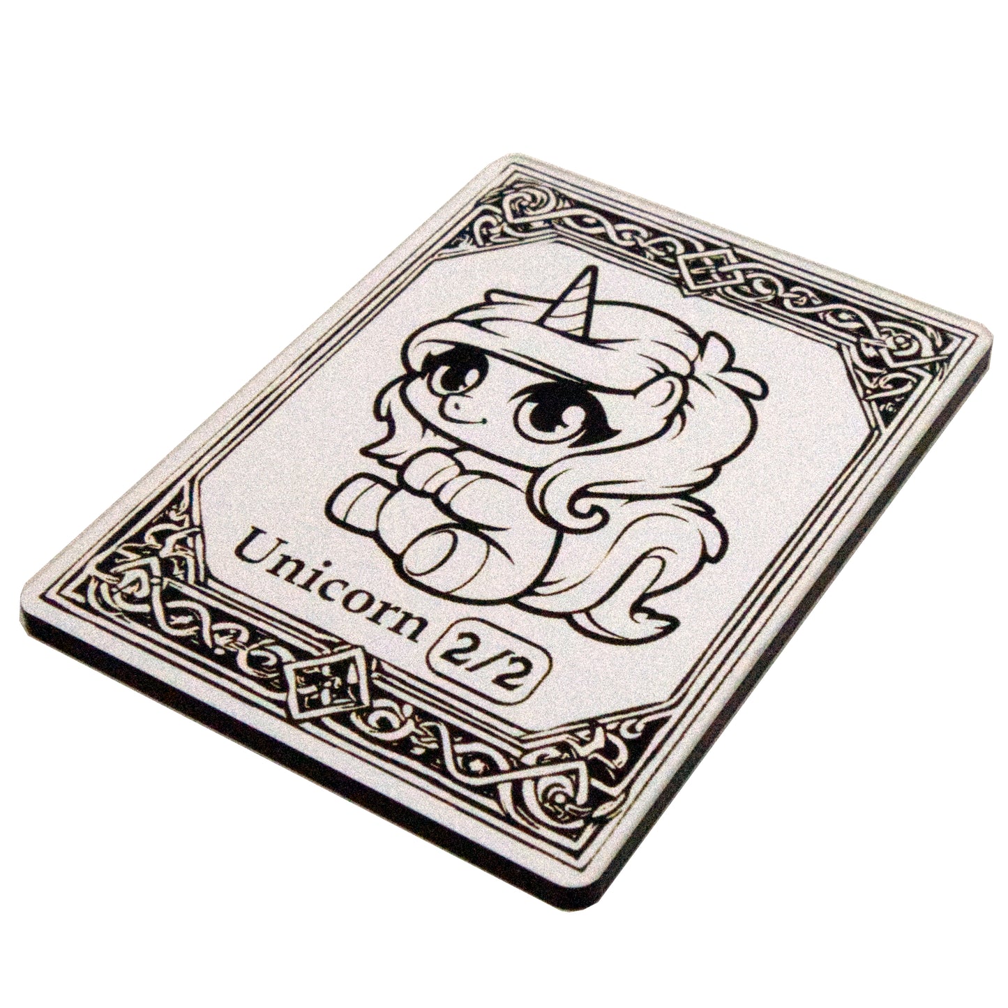 Acrylic Token - Unicorn 2/2 - Black (White)