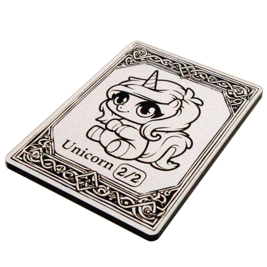 Acrylic Token - Unicorn 2/2 - Black (White)