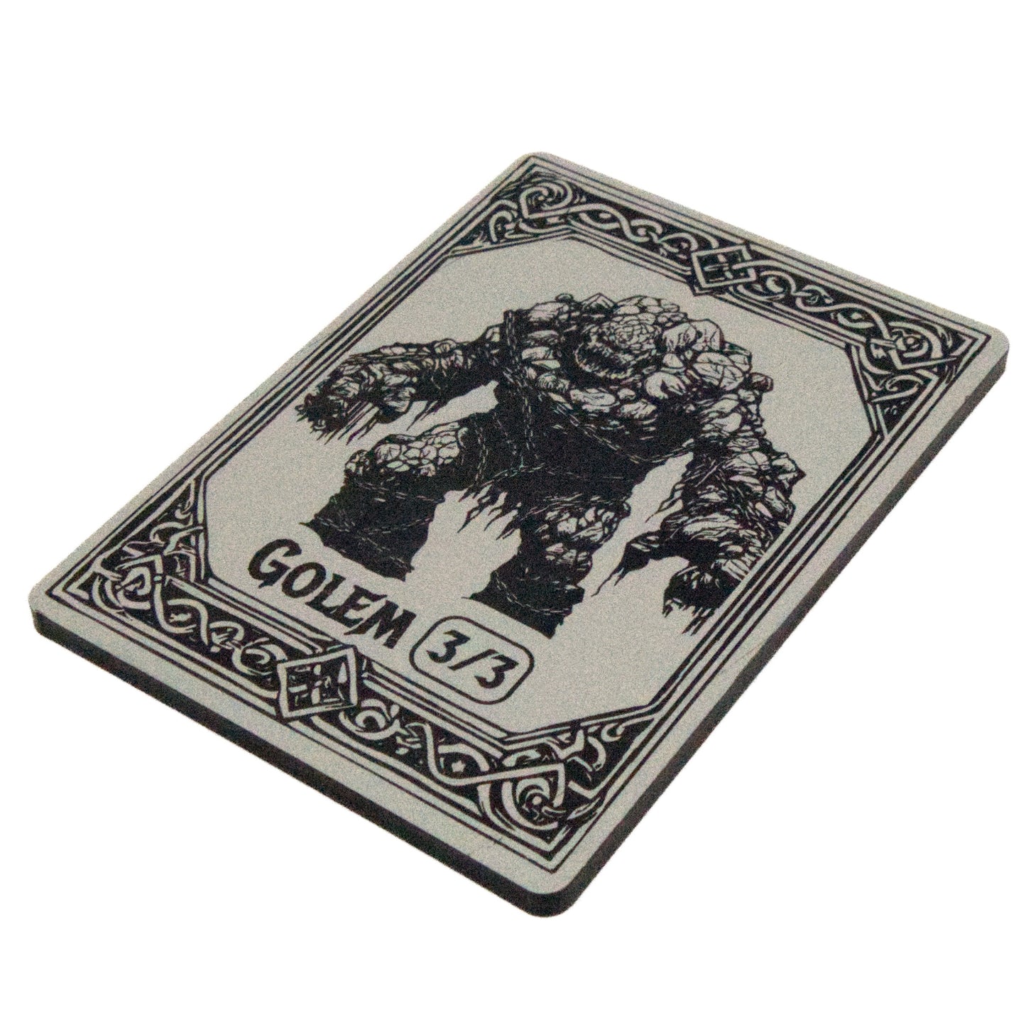 Acrylic Token - Golem 3/3 - Black (Silver)