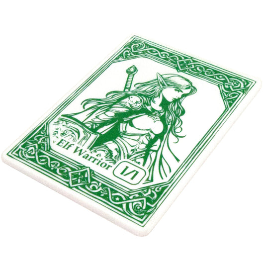 Acrylic Token - Elf Warrior 1/1 - White (Green)