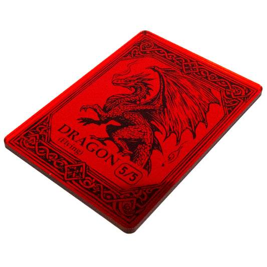 Acrylic Token - Dragon 5/5 - Mirror Red