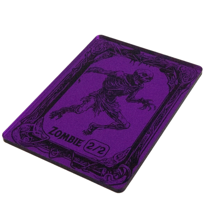 Acrylic Token - Zombie 2/2 - Mirror Purple