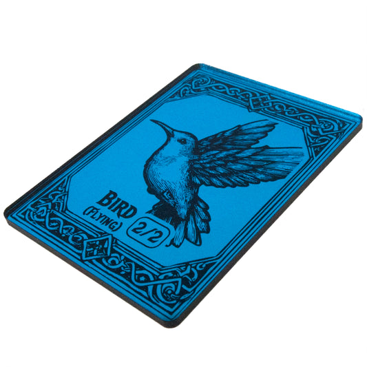 Acrylic Token - Bird 2/2 F - Mirror Light Blue