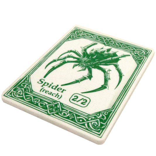 Acrylic Token - Spider 2/2 R - White (Green)