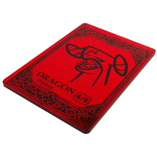 Acrylic Token - Dragon 6/6 F - Mirror Red