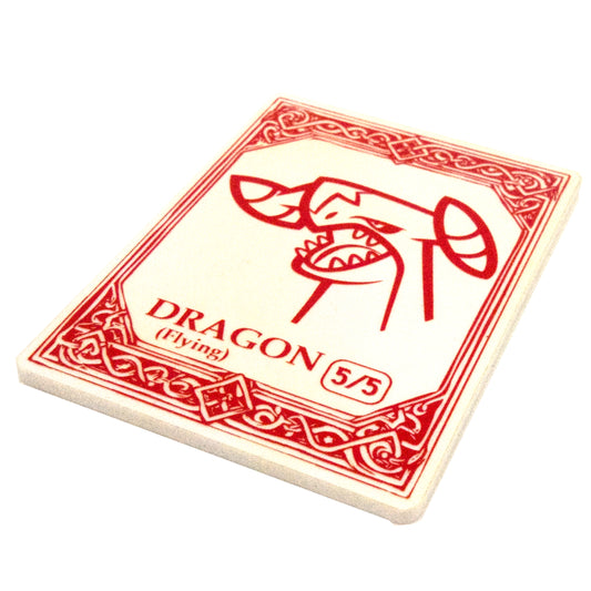 Acrylic Token - Dragon 5/5 F - White (Red)