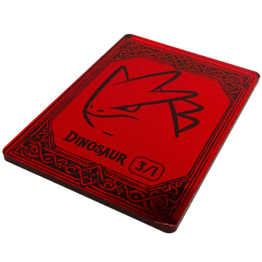 Acrylic Token - Dinosaur 3/1 - Mirror Red