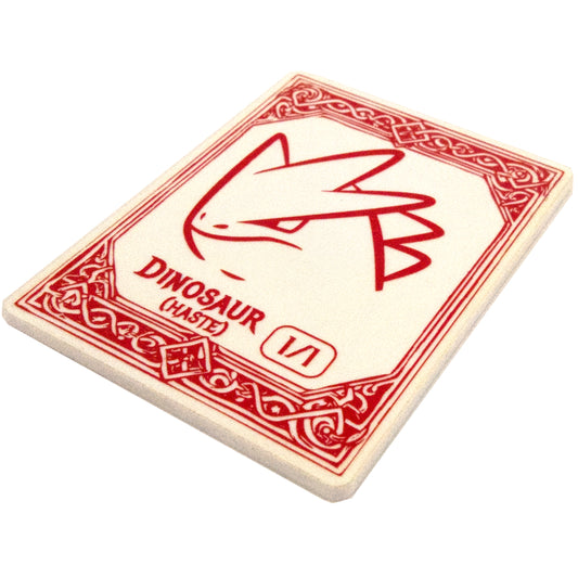 Acrylic Token - Dinosaur 1/1 H - White (Red)