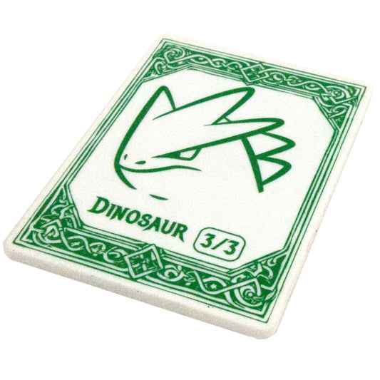 Acrylic Token - Dinosaur 3/3 - White (Green)