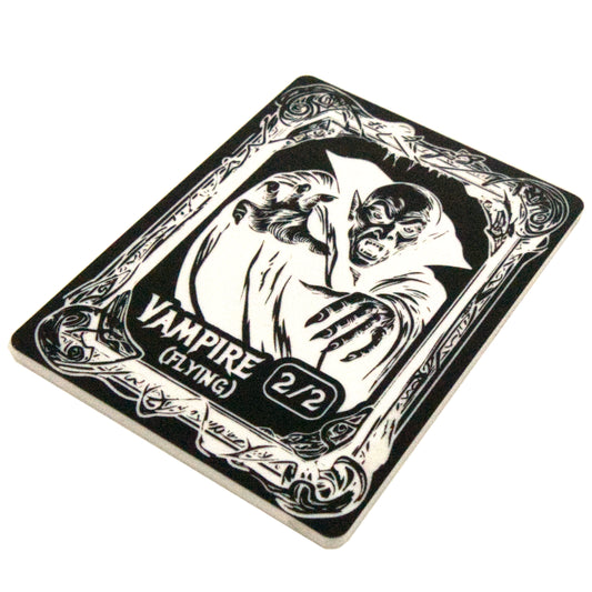 Acrylic Token - Vampire 2/2 F - White (Black)